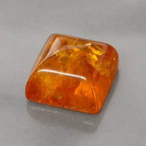 1.21 ct Orange Amber Stone, Natural Amber in Square Cabochon Shape for Sale