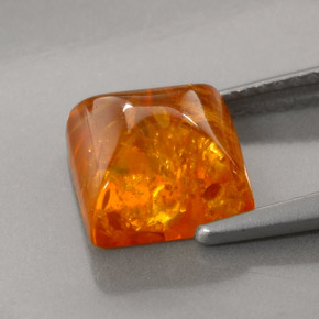 Amber Gemstone in 8 x 8 mm (calibrated) Size for Sale, Amber Stone in Yellow Orange Color