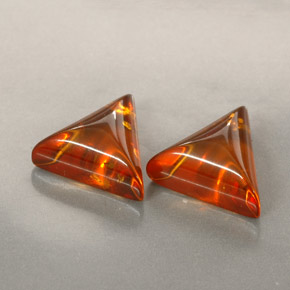 1.27 ct Orange Amber Stone, Natural Amber in Trillion Cabochon Shape for Sale