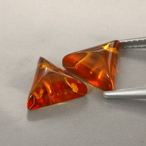 Amber Gemstone in 8.9 x 8 mm Size for Sale, Amber Stone in Yellow Orange Color