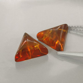 Amber Gemstone in 8.8 x 8 mm Size for Sale, Amber Stone in Yellow Orange Color
