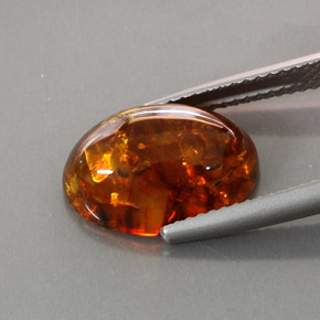 Amber Gemstone in 14 x 10 mm (calibrated) Size for Sale, Amber Stone in Yellow Orange Color