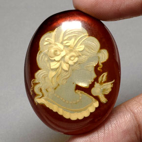 Amber Gemstone in 39.2 x 29.5 mm Size for Sale, Amber Stone in Yellow Orange Color