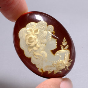 Amber Gemstone in 36.5 x 26.5 mm Size for Sale, Amber Stone in Yellow Orange Color