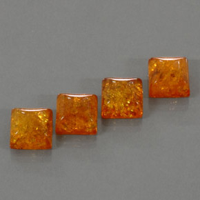 Amber Gemstone in 8 x 8 mm (calibrated) Size for Sale, Amber Stone in Amber Color