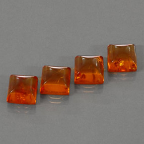 5.08 ct Orange Amber Gemstone, Amber Gem in Square Cabochon Shape for Sale.