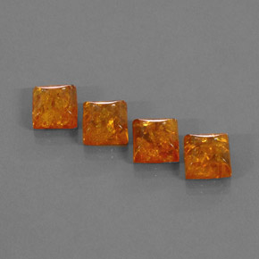 5.09 ct Orange Amber Stone, Natural Amber in Square Cabochon Shape for Sale