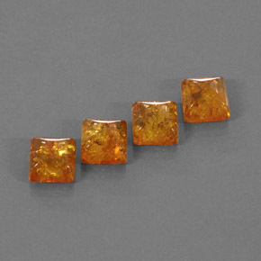 Amber Gemstone in 8 x 8 mm (calibrated) Size for Sale, Amber Stone in Yellow Orange Color