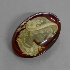 18.89 ct Brown Amber Stone, Natural Amber in Carved Cameo Shape for Sale