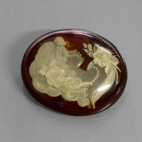 Amber Gemstone in 31.4 x 26.1 mm Size for Sale, Amber Stone in Orange Brown Color