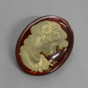 18.51 ct Brown Amber Stone, Natural Amber in Carved Cameo Shape for Sale