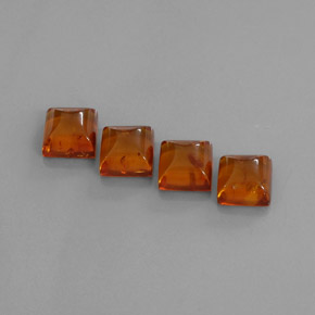 4.72 ct Orange Amber Gemstone, Amber Gem in Square Cabochon Shape for Sale.