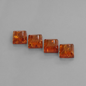 4.85 ct Orange Amber Gemstone, Amber Gem in Square Cabochon Shape for Sale.