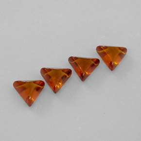 2.49 ct Orange Amber Stone, Natural Amber in Trillion Cabochon Shape for Sale