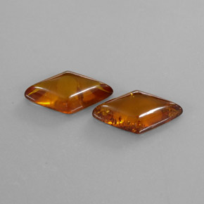 4.72 ct Orange Amber Stone, Natural Amber in Rhomb Cabochon Shape for Sale