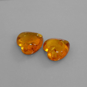 10.97 ct Orange Amber Stone, Natural Amber in Heart Cabochon Shape for Sale