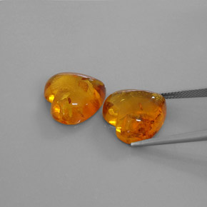Amber Gemstone in 15.9 x 15.8 mm Size for Sale, Amber Stone in Yellow Orange Color
