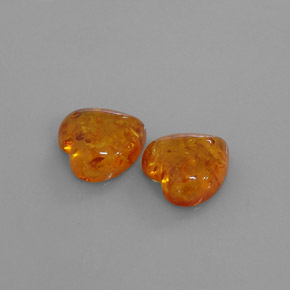 10.17 ct Orange Amber Stone, Natural Amber in Heart Cabochon Shape for Sale