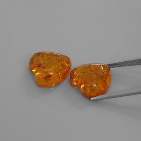 Amber Gemstone in 15.8 x 15.7 mm Size for Sale, Amber Stone in Yellow Orange Color