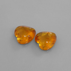 11.17 ct Orange Amber Stone, Natural Amber in Heart Cabochon Shape for Sale