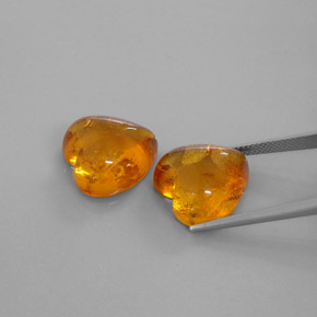 Amber Gemstone in 15.9 x 15.7 mm Size for Sale, Amber Stone in Yellow Orange Color