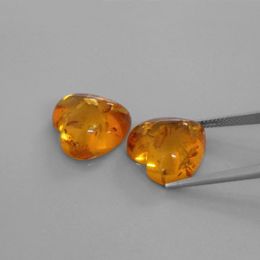 Amber Gemstone in 16 x 15.8 mm Size for Sale, Amber Stone in Yellow Orange Color