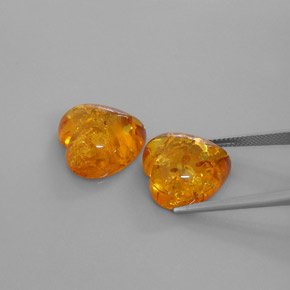Amber Gemstone in 16 x 15.9 mm Size for Sale, Amber Stone in Yellow Orange Color