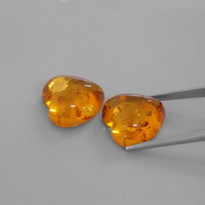 Amber Gemstone in 16.1 x 15.8 mm Size for Sale, Amber Stone in Yellow Orange Color