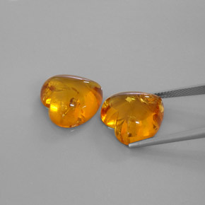 Amber Gemstone in 16.1 x 15.9 mm Size for Sale, Amber Stone in Yellow Orange Color