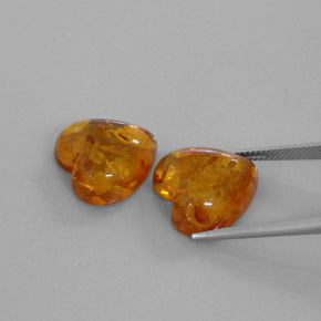 Amber Gemstone in 15.7 x 15.7 mm Size for Sale, Amber Stone in Yellow Orange Color