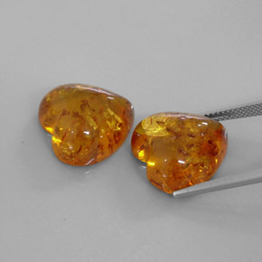 Amber Gemstone in 15.9 x 15.9 mm Size for Sale, Amber Stone in Yellow Orange Color