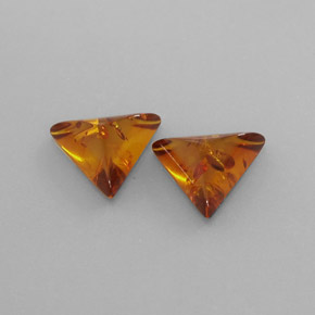 2.58 ct Orange Amber Stone, Natural Amber in Trillion Cabochon Shape for Sale