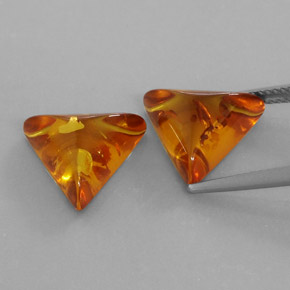Amber Gemstone in 13.4 x 11.7 mm Size for Sale, Amber Stone in Yellow Orange Color