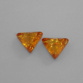 3.63 ct Orange Amber Stone, Natural Amber in Trillion Cabochon Shape for Sale