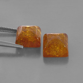 Amber Gemstone in 8 x 8 mm (calibrated) Size for Sale, Amber Stone in Amber Color