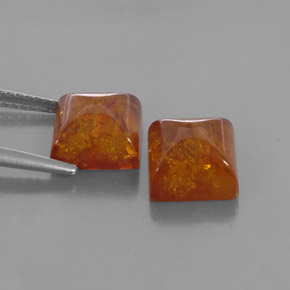 Amber Gemstone in 8 x 8 mm (calibrated) Size for Sale, Amber Stone in Amber Color