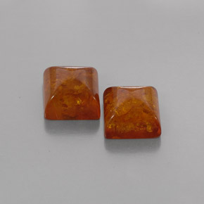2.56 ct Orange Amber Stone, Natural Amber in Square Cabochon Shape for Sale