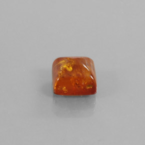 1.32 ct Orange Amber Stone, Natural Amber in Square Cabochon Shape for Sale