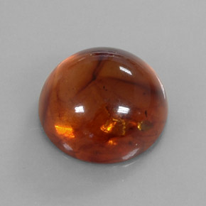 6.20 ct Orange Amber Gemstone, Amber Gem in Round Cabochon Shape for Sale.