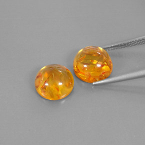 Amber Gemstone in 10 mm (calibrated) Size for Sale, Amber Stone in Yellow Orange Color