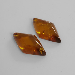 4.86 ct Orange Amber Gemstone, Amber Gem in Rhomb Cabochon Shape for Sale.