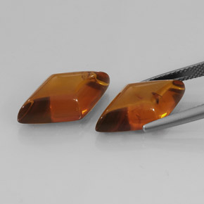 Amber Gemstone in 19.4 x 10.7 mm Size for Sale, Amber Stone in Yellow Orange Color