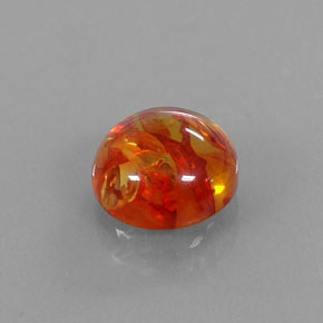 1.50 ct Orange Amber Stone, Natural Amber in Round Cabochon Shape for Sale