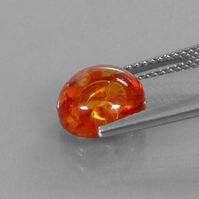 Amber Gemstone in 9.5 mm Size for Sale, Amber Stone in Yellow Orange Color