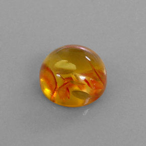 1.78 ct Orange Amber Stone, Natural Amber in Round Cabochon Shape for Sale