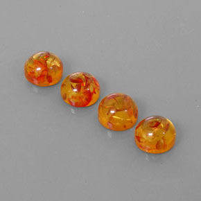 7.47 ct Orange Amber Stone, Natural Amber in Round Cabochon Shape for Sale