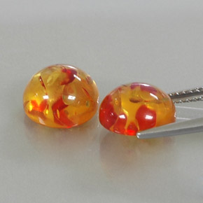 Amber Gemstone in 9.5 mm Size for Sale, Amber Stone in Yellow Orange Color