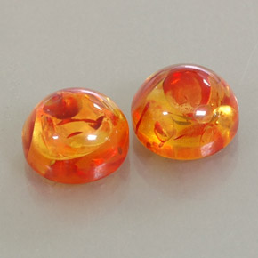 3.56 ct Orange Amber Stone, Natural Amber in Round Cabochon Shape for Sale