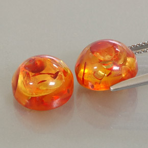 Amber Gemstone in 9.4 mm Size for Sale, Amber Stone in Yellow Orange Color