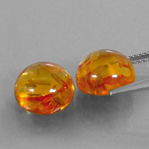 Amber Gemstone in 9.5 mm Size for Sale, Amber Stone in Yellow Orange Color